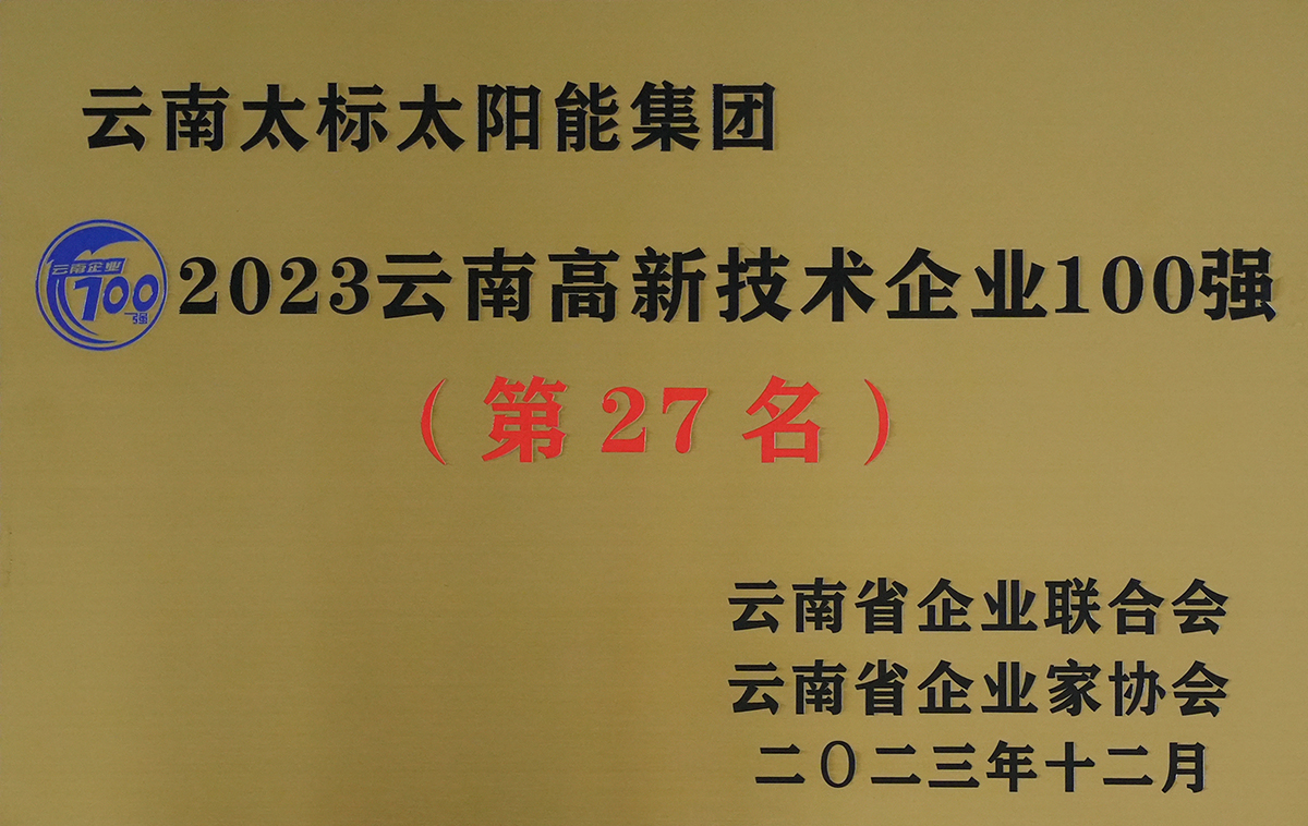 2023高新技術(shù)企業(yè)100強(qiáng)獎(jiǎng)牌